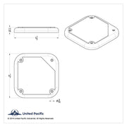 Chrome 5-1/2" Square Speaker Cover For Various Freightliner & Kenworth Models (Pair)
