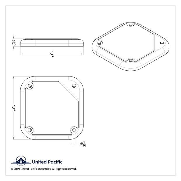 Chrome 5-1/2" Square Speaker Cover For Various Freightliner & Kenworth Models (Pair)