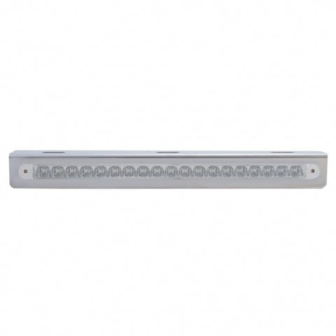 12-3/4" Stainless Light Bracket With 19 LED 12" Light Bar - Red LED/Clear Lens