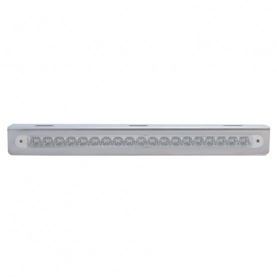 12-3/4" Stainless Light Bracket With 19 LED 12" Light Bar - Red LED/Clear Lens