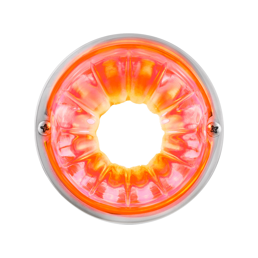 Dual Function Glass Watermelon Flush Mount Kit With LED Bulb - Clear