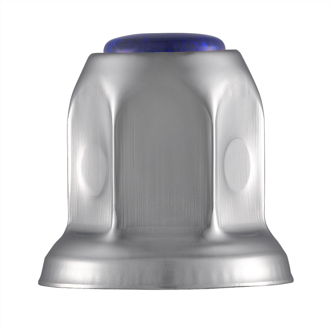 33mm X 2" Chrome Steel Reflector Nut Cover With Flange - Blue