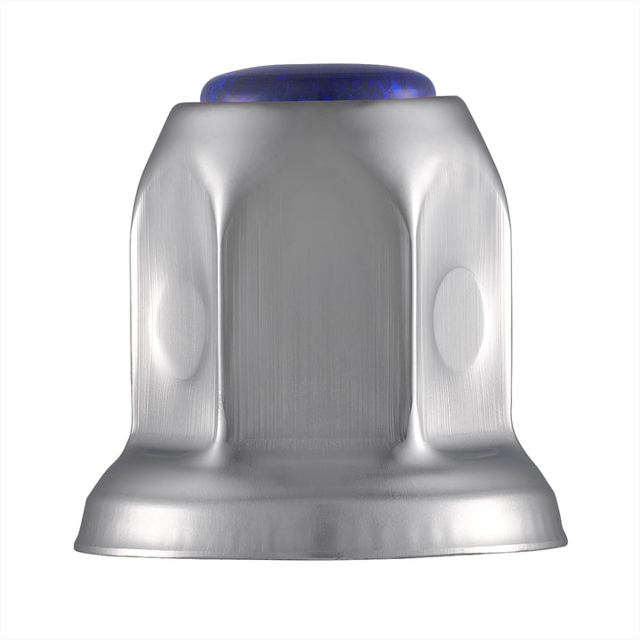 33mm X 2" Chrome Steel Reflector Nut Cover With Flange - Blue