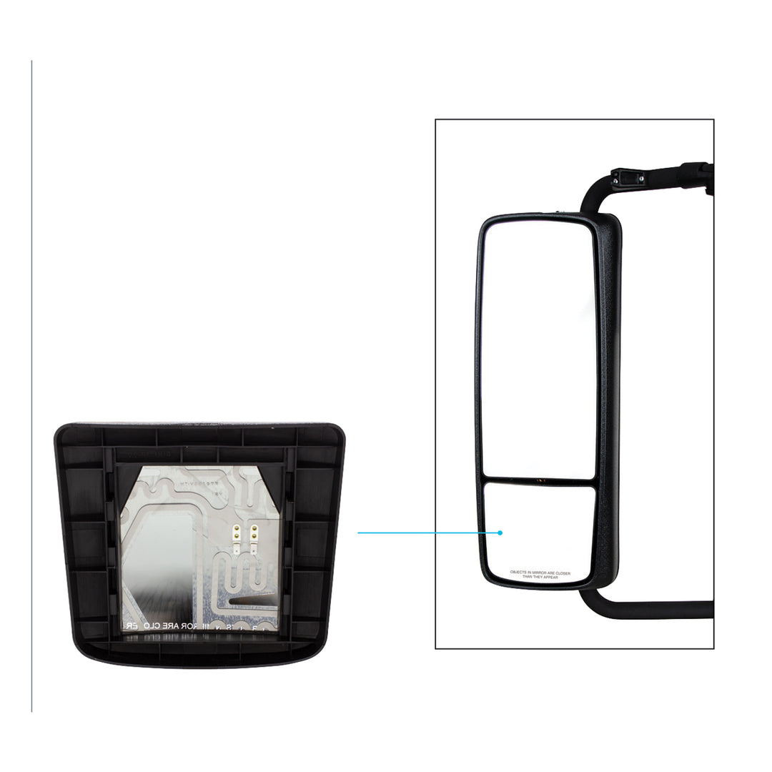 Auxiliary Convex Mirror For 2004-2012 Volvo VNL - Heated