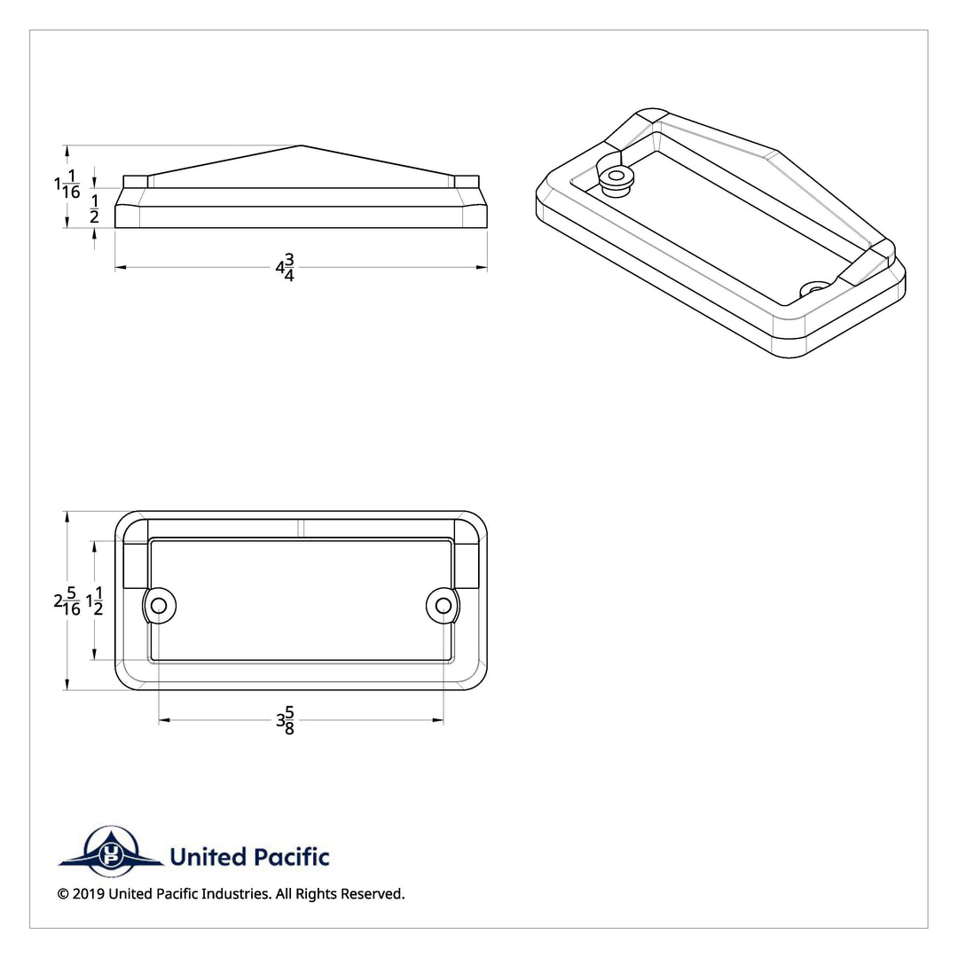 Chrome Plastic Rectangular Visor Light Bezel For Freightliner
