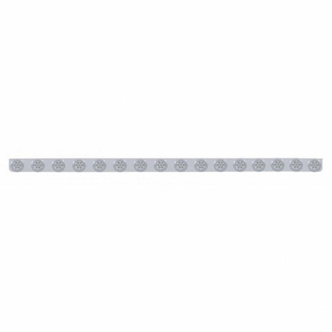 79-1/2" SS Bumper Light Bracket With 16X 7 LED 2" Reflector Lights & Bezels -Red LED/Clear Lens
