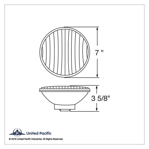 7" Circular Light With Replaceable H4 Bulb