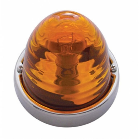 Glass Beehive Flush Mount Kit - Amber