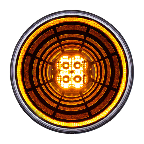 13 LED 4" Round Abyss Light (Turn Signal) - Amber LED/Clear Lens