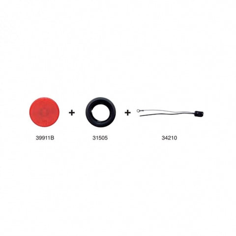 Single LED 2" Round Low Profile Light Kit (Clearance/Marker) - Red LED/Red Lens