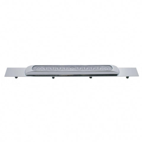 Chrome Top Mud Flap Plate With 11 LED 17" Light Bar - Red LED/Clear Lens (Each)