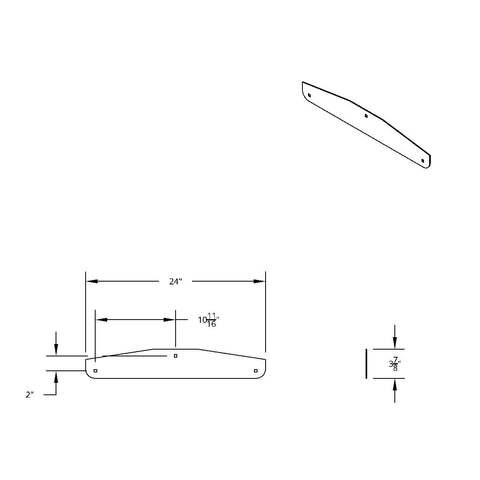 4" X 24" Chrome Standard Bottom Mud Flap Plate - Bolt Thru (Card of 2)