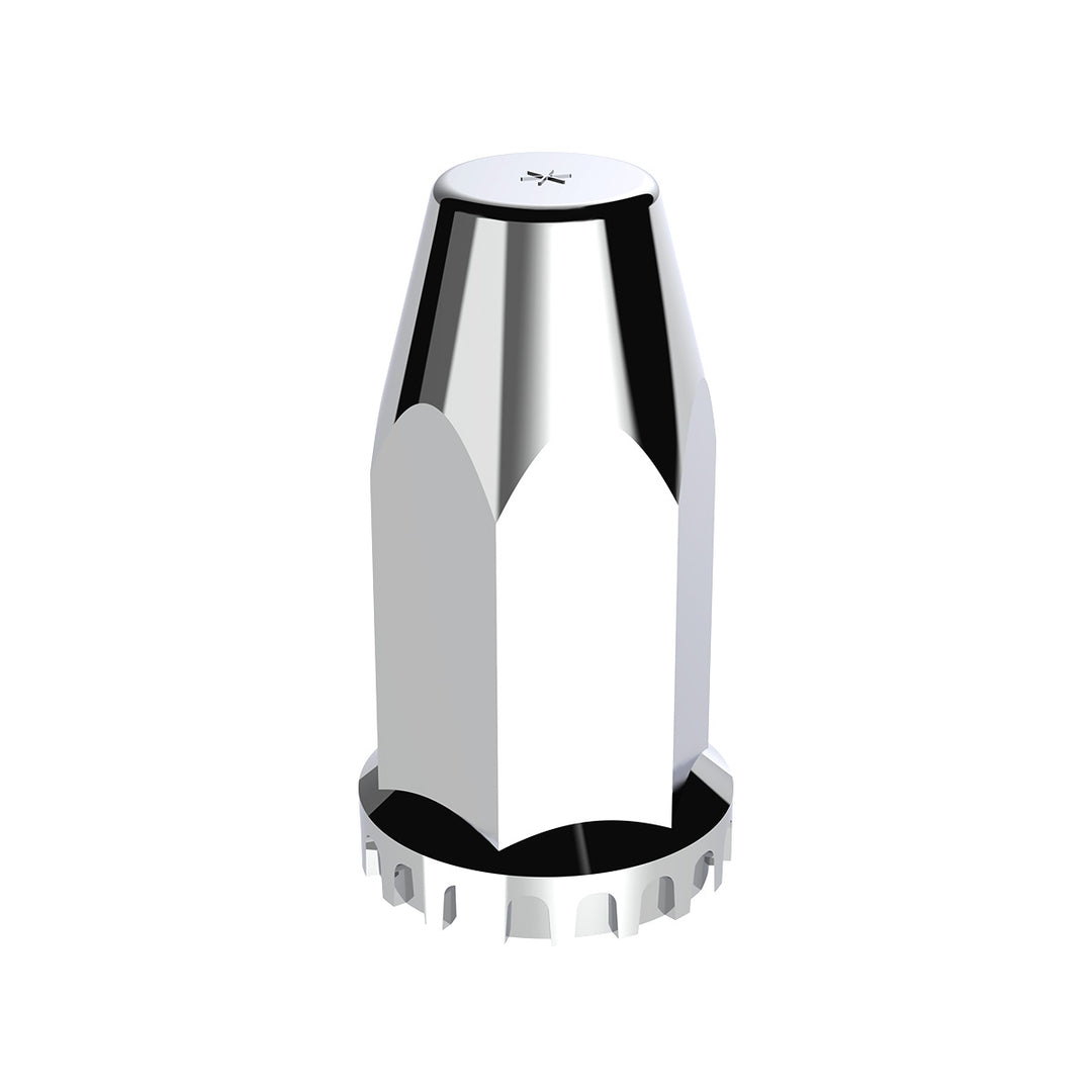 33mm X 4" Chrome Plastic Extra Tall Nut Covers With Flange - Thread-On (60-Pack)