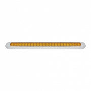 23 LED 17-1/4" Reflector Turn Signal Light Bar With Bezel - Amber LED/Amber Lens