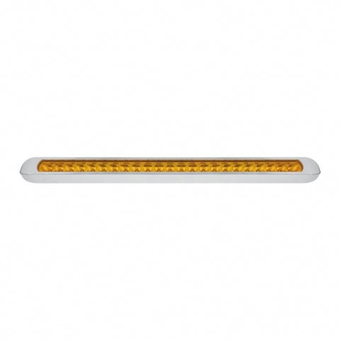 23 LED 17-1/4" Reflector Turn Signal Light Bar With Bezel - Amber LED/Amber Lens
