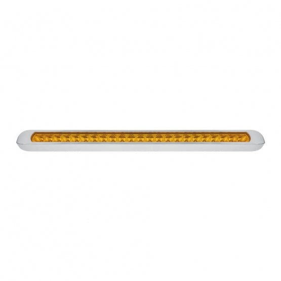 23 LED 17-1/4" Reflector Turn Signal Light Bar With Bezel - Amber LED/Amber Lens