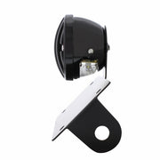 Motorcycle LED "Bobber" Style Horizontal Tail Light With Black Grille Bezel-Red Lens