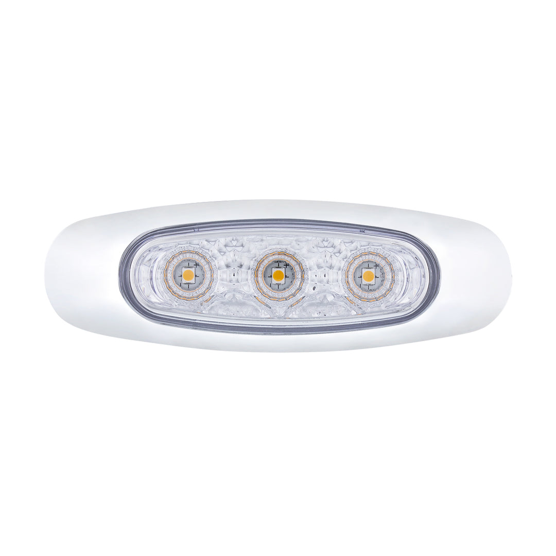 5 LED Reflector Light (Auxiliary/Utility) With Side Ditch Light - Amber LED/Clear Lens (Card)