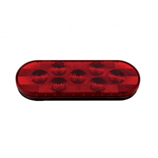 7 LED Oval Light Kit (Stop, Turn &amp; Tail) - Red LED/Red Lens