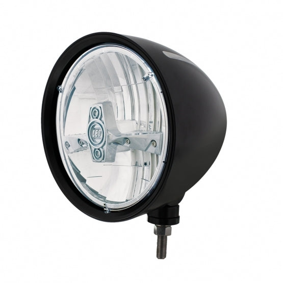 Black "Billet" Style Groove Headlight 5 LED Bulb - Chrome