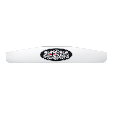 4" X 24" Chrome Bottom Mud Flap Weight With Oval Black Skull Emblem