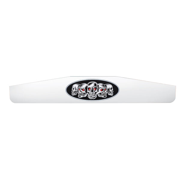 4" X 24" Chrome Bottom Mud Flap Weight With Oval Black Skull Emblem