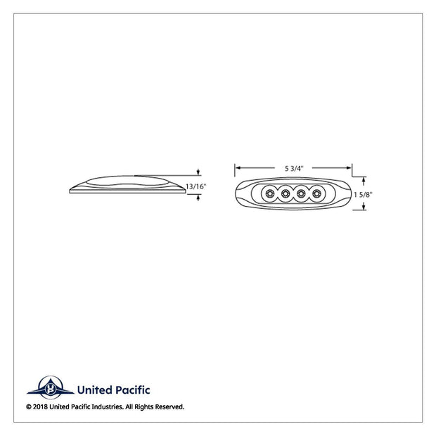 4 LED Reflector Light (Clearance/Marker) - Amber LED/Clear Lens