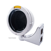Stainless Steel Bullet Classic Headlight No Bulb With LED Turn Signal - Amber Lens