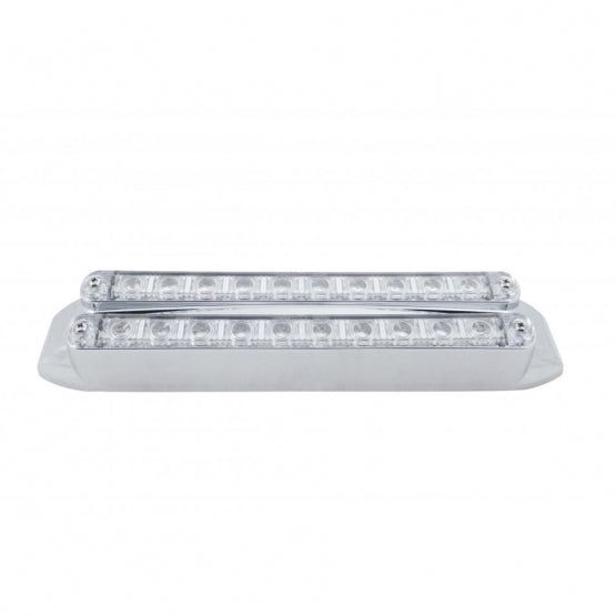 Dual 10 LED 6-1/2" Turn Signal Light Bars - Amber LED/Clear Lens