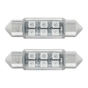 6 SMD High Power Micro LED 6418/6461-36mm Dome Light Bulb - Amber (2-Pack)