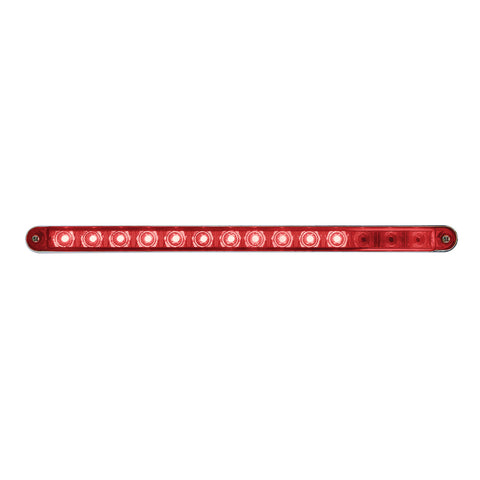 14 LED 12" Sequential Light Bar With Bezel - Red LED/Red Lens
