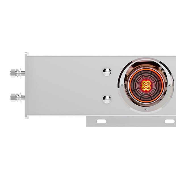 2-1/2" Bolt Pattern SS Spring Loaded Bar With 6X 4" 13 LED Abyss Lights & Visors - Red LED/Clear Lens (Pair)