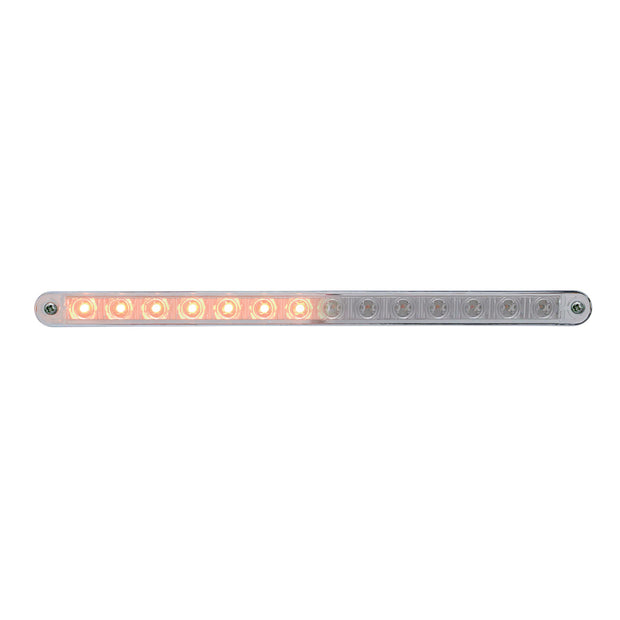 14 LED 12" Sequential Light Bar With Bezel - Amber LED/Clear Lens