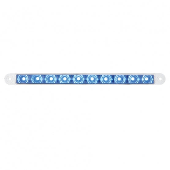 10 LED 9" Dual Function Light Bar - Blue LED/Clear Lens