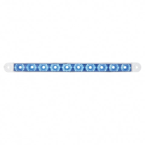 10 LED 9" Dual Function Light Bar - Blue LED/Clear Lens