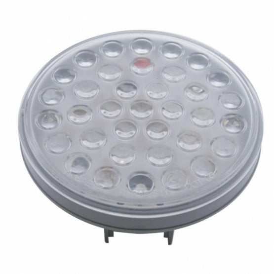 2-1/2" Bolt Pattern SS Spring Loaded Bar With 6X 36 LED 4" Lights & Visors -Red LED/Clear Lens (Pair)
