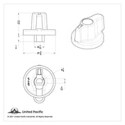 Signature Series A/C Control Knob With Color Crystal For International Trucks - Amber Crystal