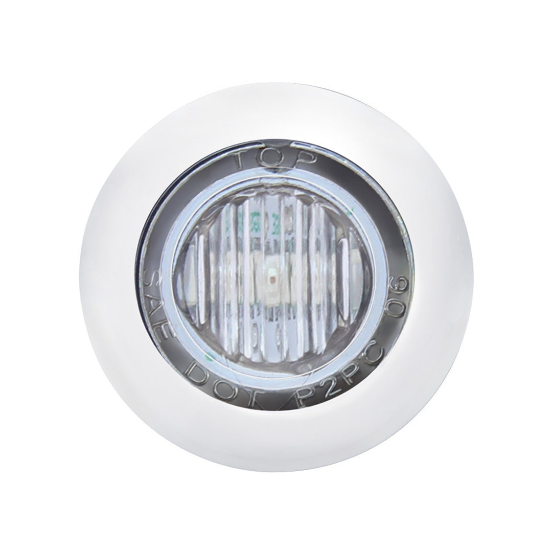 3 LED 3/4" Mini Light With Bezel (Clearance/Marker) - White LED/Clear Lens