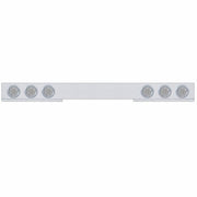 Chrome 1 Piece Rear Light Bar With Six 7 LED 4" Reflector Lights & Bezels - Red LED/Clear Lens