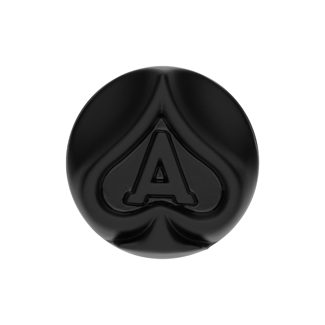 Ace Of Spades Air Valve Knob - Matte Black With Gloss Black Inlay