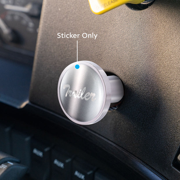 "Trailer" Glossy Air Valve Knob Candy Color Sticker - Liquid Silver