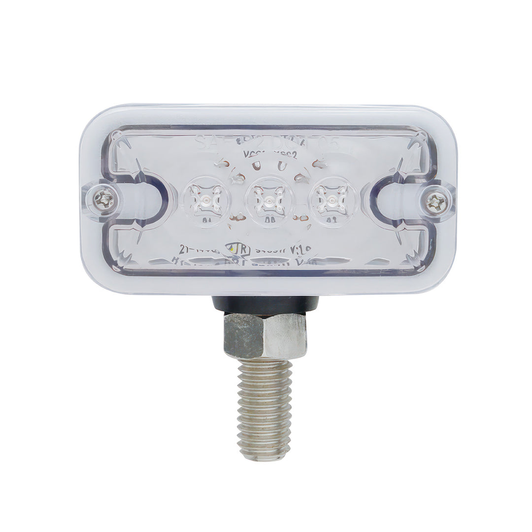 6 LED Double Face Light - T-Mount - Amber &amp; Red LED/Clear Lens