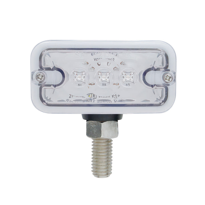 6 LED Double Face Light - T-Mount - Amber &amp; Red LED/Clear Lens