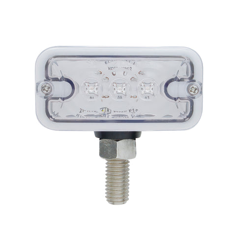 6 LED Double Face Light - T-Mount - Amber & Red LED/Clear Lens