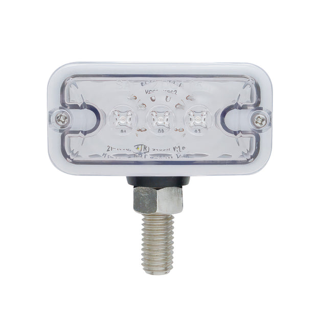6 LED Double Face Light - T-Mount - Amber & Red LED/Clear Lens