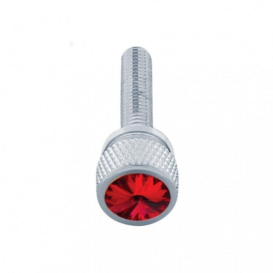 1-3/16" Long M6-1.0 Dash Screw With Crystal For Kenworth - Red Crystal(12-Pack)