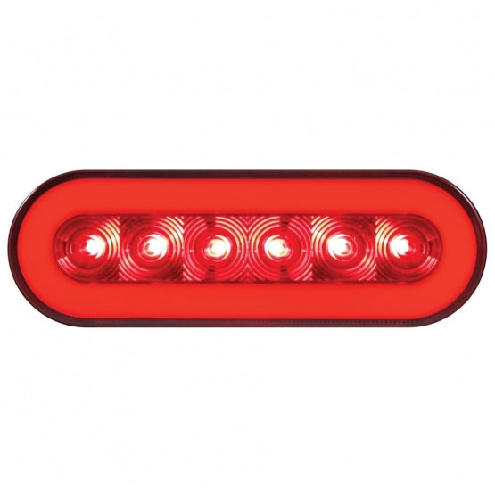 22 LED 6" Oval GloLight Kit (Stop, Turn & Tail) - Red LED/Red Lens (Each)