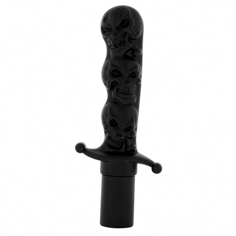 Black Aluminum Skull Dagger Air Valve Knob