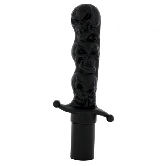 Black Aluminum Skull Dagger Air Valve Knob
