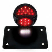 Black 1928 Ford Model A Style LED Tail Light Assembly With Horizontal Mounting Bracket For Motorcycle